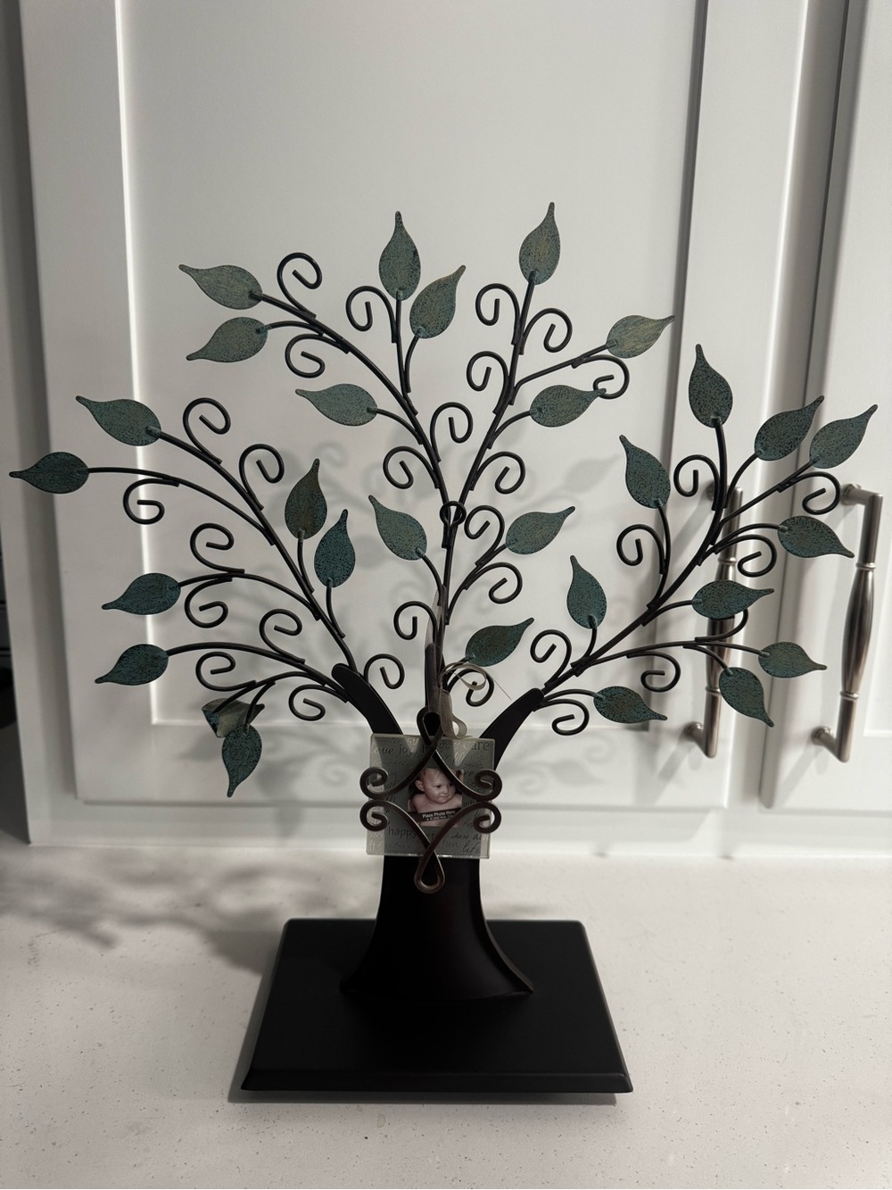 Hallmark Metal Tree Photo Frame with Teal Leaves and Black Trunk